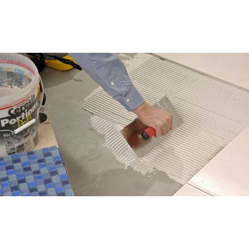 K/H Stainless Steel Trowel Top Line 130X280mm Groove Width 8X8mm 630041 1 Piece