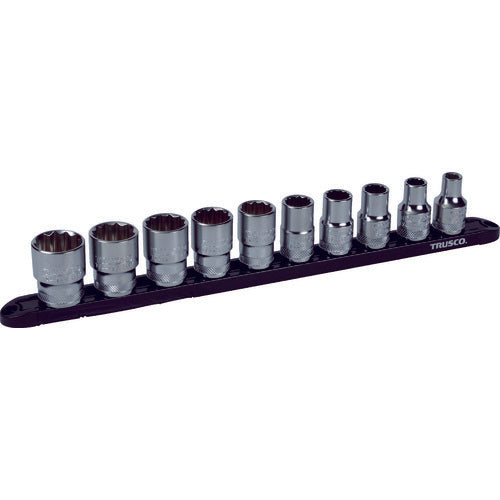 TRUSCO Socket Set 12-point with Holder 10-piece TS4-W-10S 1 S
