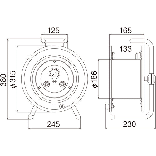 하타야 로터리 기구 내장 에어 릴 30m 내경 φ6.5 폴리우레탄 호스 AH-30 1대