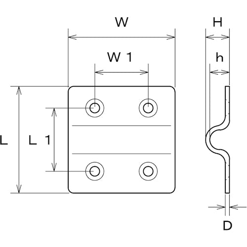 Mizumoto Eye Plate Stainless Steel Hanger Plate 48mm x 48mm B-836 1 pc