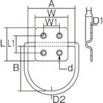 水本 ステンレス ハンガーユニットD型 23mm×36mm B-846 1 個
