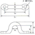 水本 ステンレス アイストラップ座ぐりなし 線径8mmピッチ47mm ISB-8 1 個