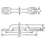 미즈모토 스테인리스 로우 아이 스트랩 선경 5mm 피치 50mm ISL-5 1개