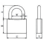 Mizumoto Brass Padlock, Nominal Size 50mm, NDK-50, 1 pc
