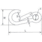 Mizumoto Stainless Steel Snap Hook Type A (with Ring) Wire Diameter 10mm Length 102mm A-10 1 pc