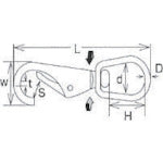 Mizumoto Stainless Steel Swivel Snap, Wire Diameter 7mm, Length 118mm, A-3, 1 pc