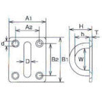 Mizumoto Stainless Steel Eye Plate 34mm x 40mm B-040 1 piece