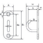 Mizumoto Stainless Steel Eye Plate Open Pad Eye 32mm x 100mm B-077 1 piece