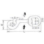 미즈모토 후크 스테인리스 나스칸 사용 하중 0.39 kN 깊이 6.0×길이 110×높이 14 mm B-1015 1개