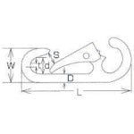 미즈모토 스테인리스 스냅 훅 D형(오픈 타입) 길이 76mm B-105 1개