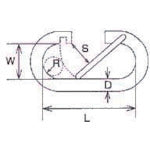 Mizumoto Stainless Steel O-Hook, Wire Diameter 5mm, Length 41mm, B-1943, 1 pc