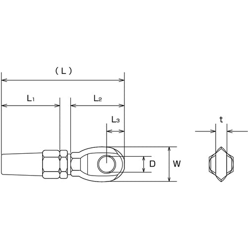 水本 ステンレス ロックターミナルアイ 穴径6.3mm B-2415 1 個