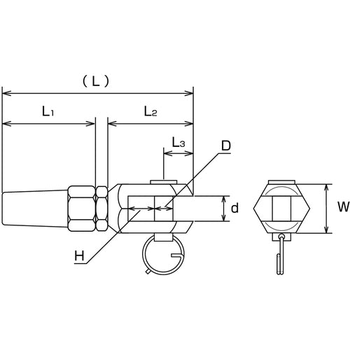 水本 ジョイント ステンレス ロックターミナルフォーク 奥行6×幅17×高さ9mm B-2420 1 個
