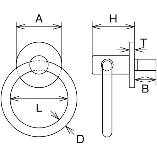 Mizumoto Ring Hook Stainless Steel Ring Bolt with Seat (with Cut Anchor) Load Capacity 0.78kN B-2426 1 pc