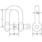 水本 ステンレス ネジシャックル 呼び8mm 長さ32mm B-250 1 個