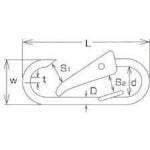 Mizumoto Stainless Steel Snap Hook C-Type Length 72mm B-529 1 pc