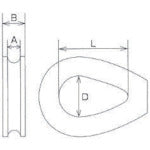 Mizumoto Stainless Steel Thimble for Rope Diameter 12mm Length 62mm B-996 1 pc