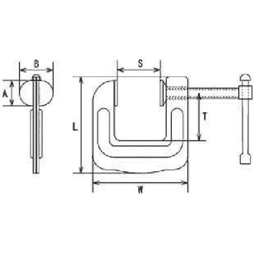 Mizumoto Stainless Steel C-Clamp, Opening 26mm, CP-25, 1 pc