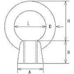 Mizumoto Eye Plate Stainless Steel Eye Nut Metric Thread Screw Diameter M-5 IN-5M 1 pc