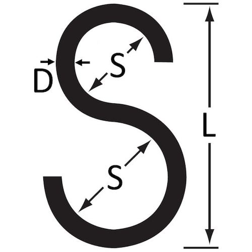 닛사 체인 화이트 S 후크 200mm (20 개입) ISH-200V-WHITE 1 상자