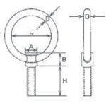 Mizumoto Eye Plate Stainless Steel Flange Ring Bolt (Metric Thread) Screw Diameter M-6 Height 30mm LBT-6M30 1 pc