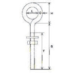 Mizumoto Stainless Steel Long Eye Bolt (Metric Thread) Twist Length 97mm LE-12M 1 pc