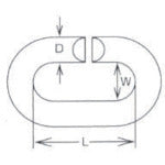 Mizumoto Ring Stainless Steel C-Link Inner Length 38mm Load Capacity 0.49kN MC-8 1 pc