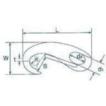 미즈모토 스테인리스 마가타마 후크 길이 50mm 사용 하중: 0.2kN MH-1 1개