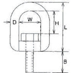 미즈모토 훅 스테인레스 스위블 볼트 밀리 나사 비틀림 직경 M-10