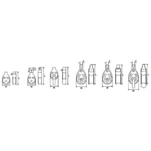 Mizumoto Pulley Block, for rope diameters 8-10mm, PB-35, 1 piece