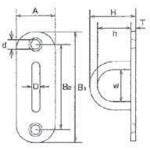 Mizumoto Eye Plate Stainless Steel Pad Eye A: 20mm x B1: 60mm Height 25mm PD-6 1 piece