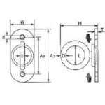 水本 アイプレート ステンレス 回転パッドアイ 内径15mm 20mm×50mm バレル研磨仕上げ PDS-5 1 個