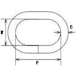 Mizumoto Stainless Steel Oval Link, Wire Diameter 8mm, Inner Length 50mm, RO-8, 1 pc