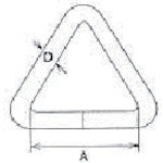 Mizumoto Stainless Steel Triangle Link, Wire Diameter 3mm, Inner Width 30mm, RT-3-30, 1 pc