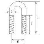 Mizumoto Stainless Steel Mini U-Bolt Screw Diameter M-8 WC-8U 1 pc