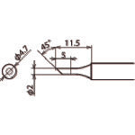 GUT Replacement Soldering Tip (RX-8 Series) Tip Diameter φ2mm RX-80HRT-2C 1 pc