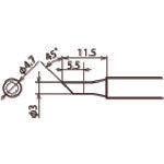 GUT Replacement Soldering Tip (RX-8 Series) Soldering Tip Diameter φ3mm RX-80HRT-3C 1 pc