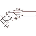 GUT Replacement Soldering Tip (RX-8 Series) Soldering Tip Diameter φ3mm RX-80HRT-3CD 1 pc