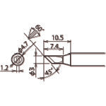 GUT Replacement Soldering Tip (RX-8 Series) Tip Width 3mm RX-80HRT-3K 1 pc