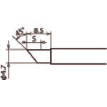 GUT Replacement Soldering Tip (RX-8 Series) Soldering Tip Diameter φ4.7mm RX-80HRT-4.7C 1 pc