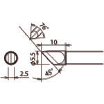 GUT Replacement Soldering Tip (RX-8 Series) Tip Width 5.5mm RX-80HRT-5.5K 1 pc