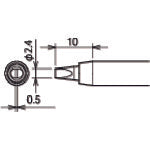 GUT Replacement Soldering Tip (RX-8 Series) Tip Width 2.4mm RX-80HRT-PH2.4D 1 pc
