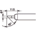 GUT Replacement Soldering Tip (RX-8 Series) Soldering Tip Diameter φ2mm RX-80HRT-PH2C 1 pc