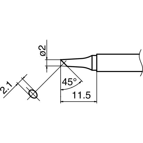 Hakko iron tip 2BC type T13-BC2 1 piece