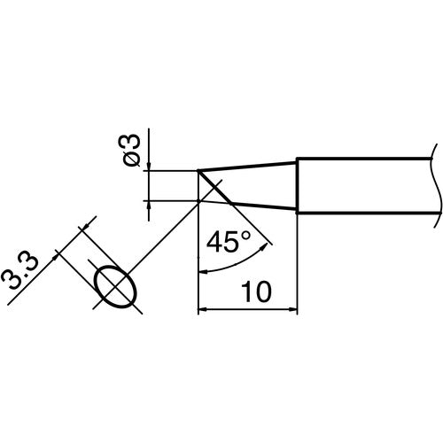 Hakko iron tip 3BC type T13-BC3 1 piece
