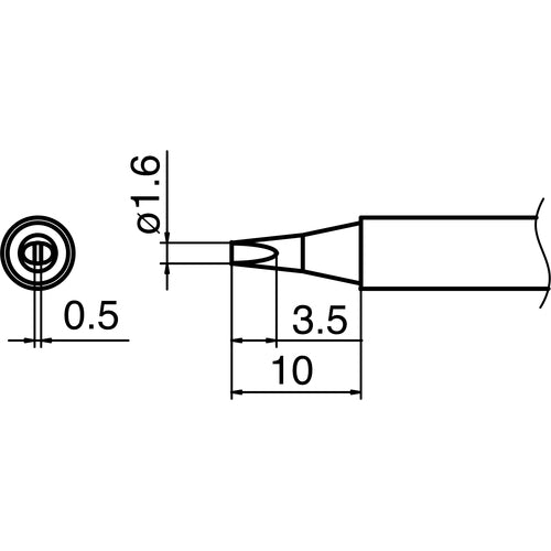 Hakko iron tip 1.6D type T13-D16 1 piece
