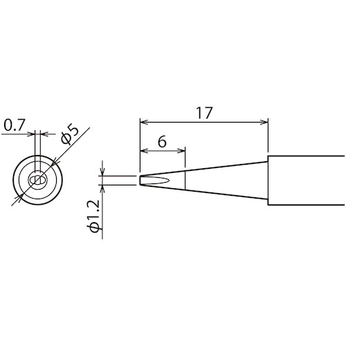 グット 替こて先1.2D型PX6・7/RX7/CXR用 PX-60RT-1.2D 1 個