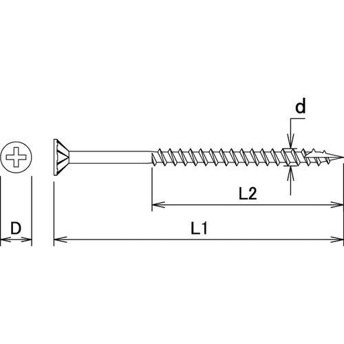 DAIDOHANT Stainless Steel Shaft Thin Course Thread Flexible Head 3.3 x 25 (Approx. 1000 pcs) 00047846 1 box