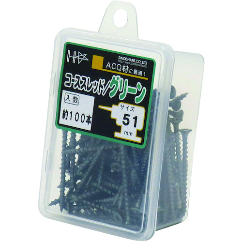 DAIDOHANT HC 컬러 코스 스레드 51 그린 (약 100 개) 10176724 1 PK