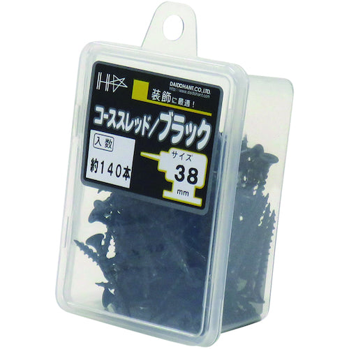 DAIDO HANT HC Color Course Thread 38 Black (Approx. 140 Threads) 10176729 1 PK